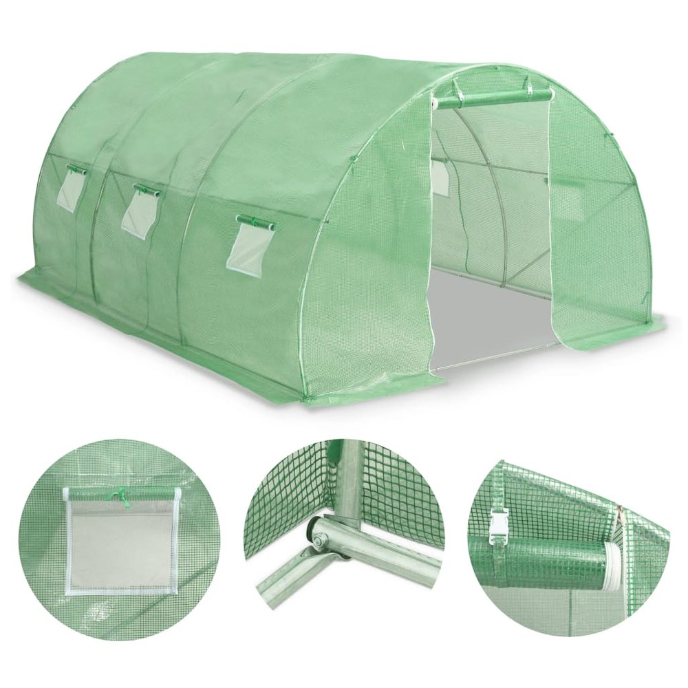 Greenhouse Green Polyethylene mesh fabric and galvanized steel. Picture 2