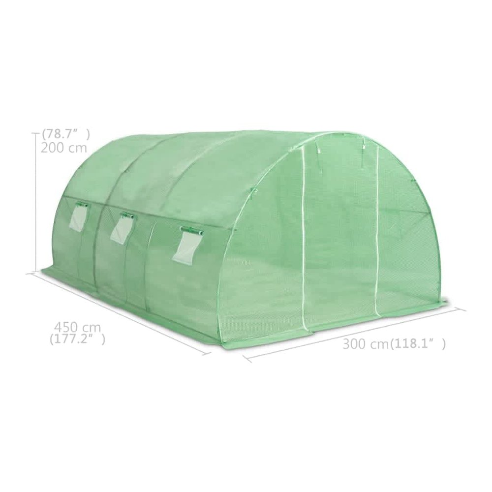 Greenhouse Green Polyethylene mesh fabric and galvanized steel. Picture 12