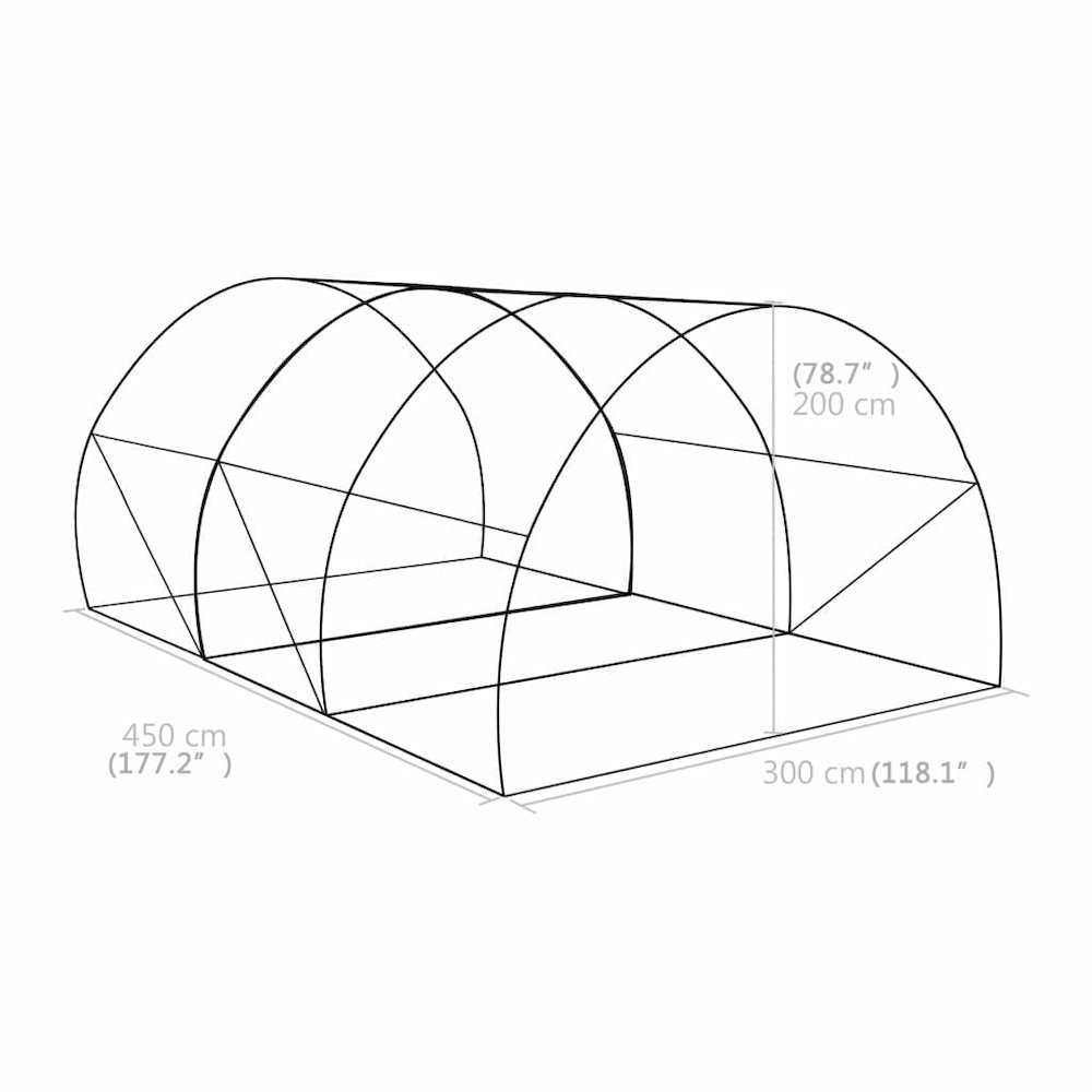 Greenhouse Green Polyethylene mesh fabric and galvanized steel. Picture 11
