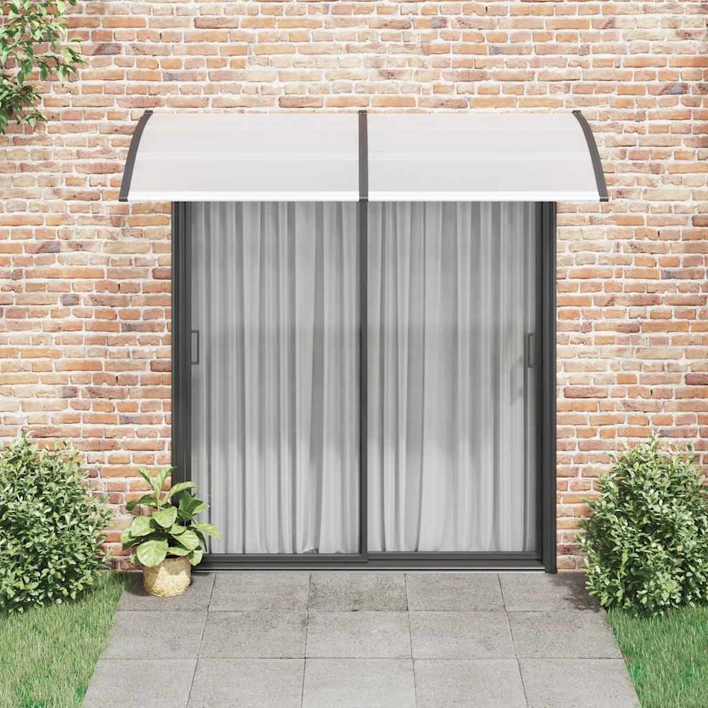 Door Canopy Black brackets, clear sheets Polycarbonate, ABS, Aluminum. Picture 3