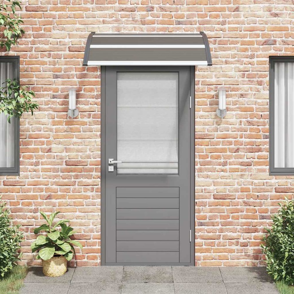 Door Canopy Transparent brown and black Polycarbonate Medium. Picture 3