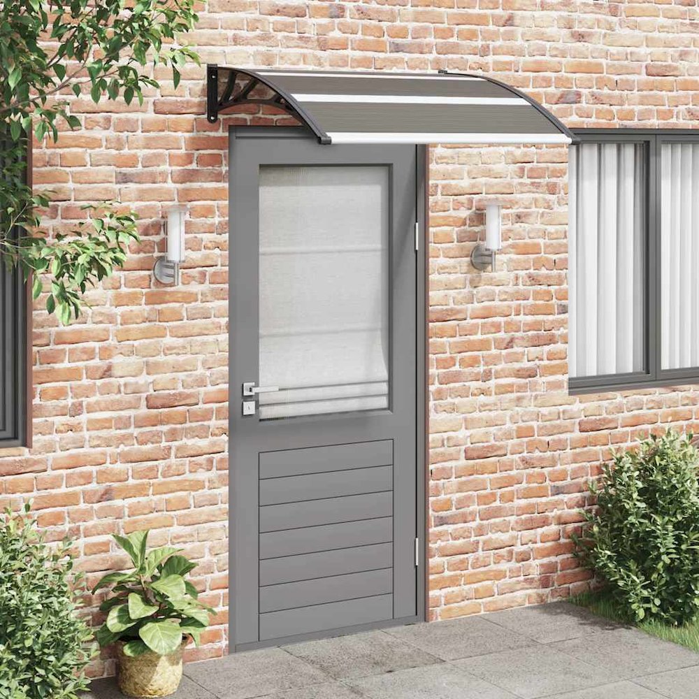 Door Canopy Transparent brown and black Polycarbonate Medium. Picture 2
