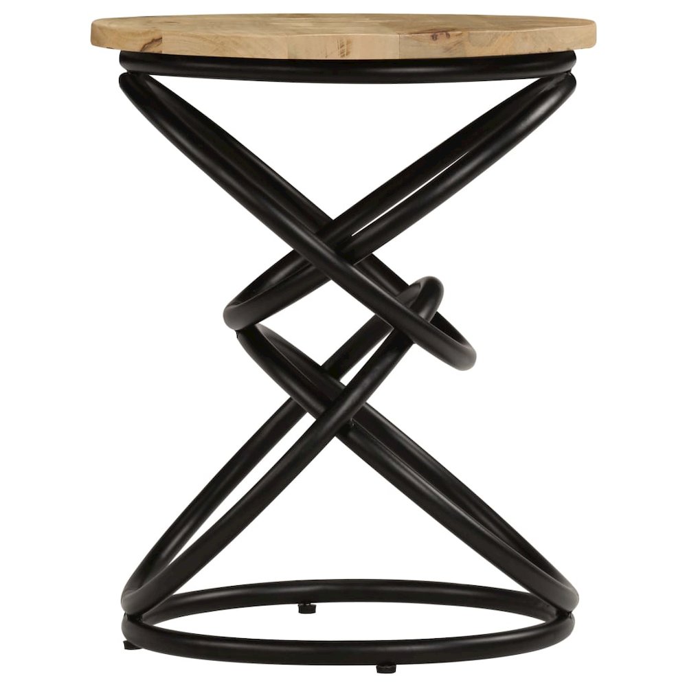 End Table Brown and Black Solid mango wood Medium Durable. Picture 5