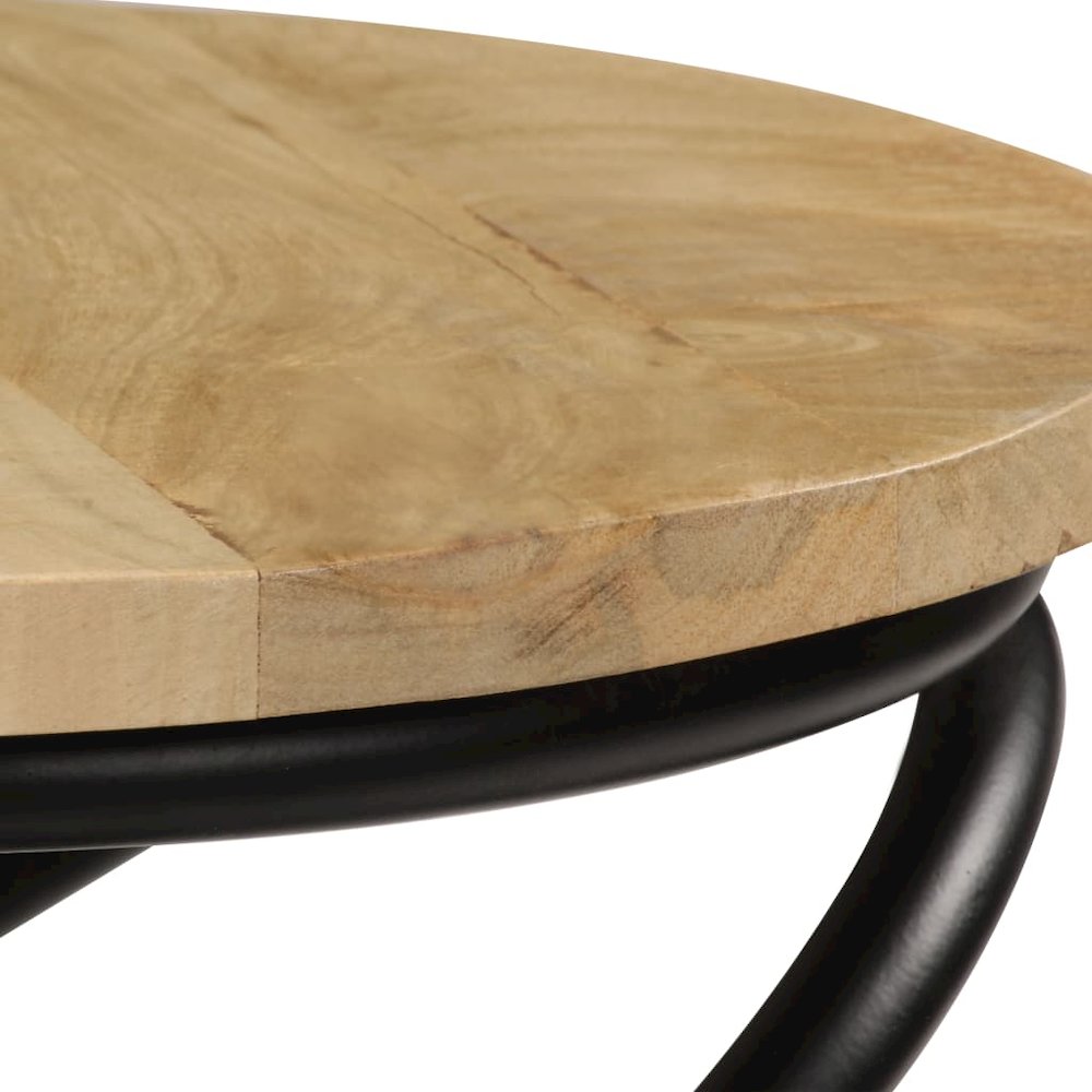 End Table Brown and Black Solid mango wood Medium Durable. Picture 7