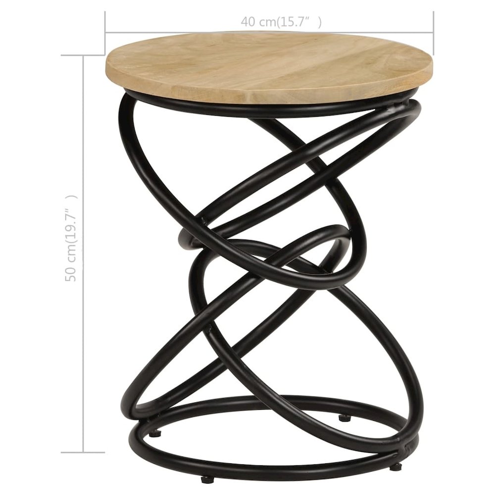 End Table Brown and Black Solid mango wood Medium Durable. Picture 9