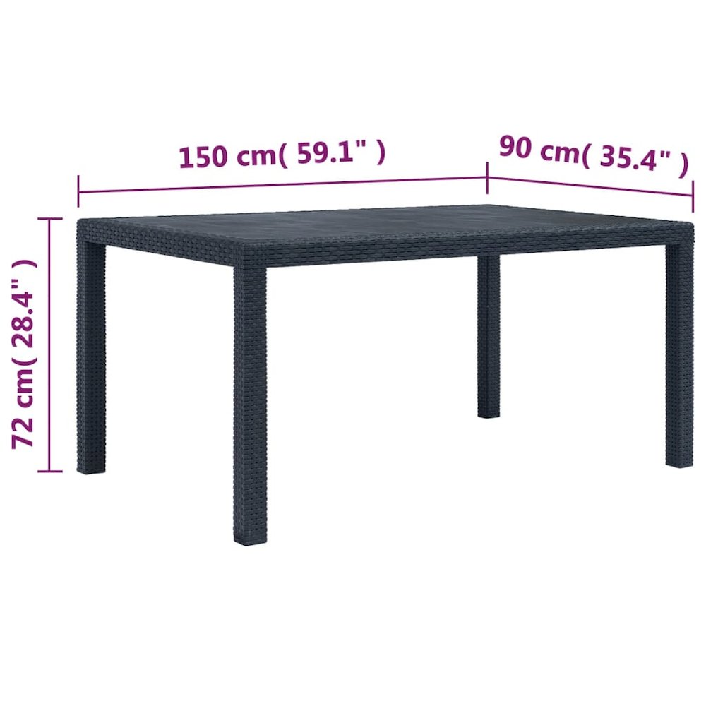 Garden Table Anthracite Plastic Durable Garden Table. Picture 5