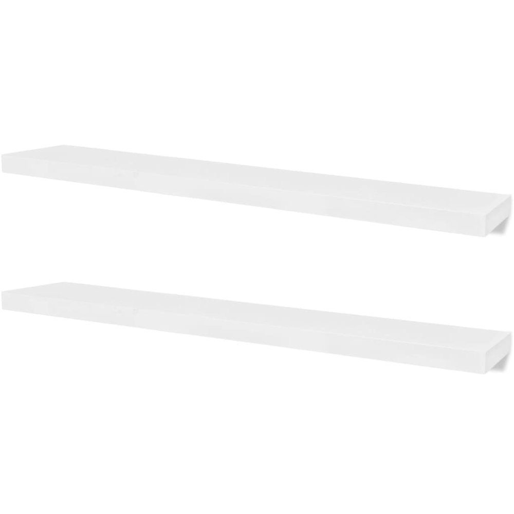 Wall Rack Set of 4 White MDF 47.2 in long Wall Mounted. Picture 2