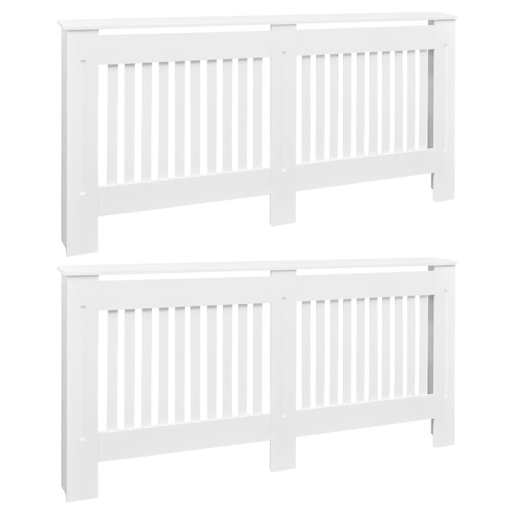 vidaXL Radiator Covers 2 pcs White MDF 67.7", 276005. Picture 2
