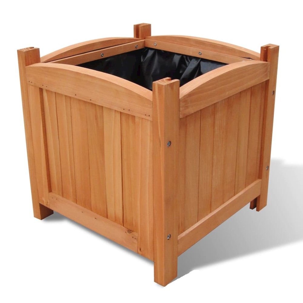 Raised Bed Set of 4 Wooden Solid wood, PE lining 12x12x12 in. Picture 2