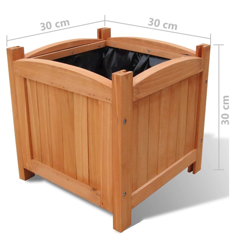 Raised Bed Set of 4 Wooden Solid wood, PE lining 12x12x12 in. Picture 5