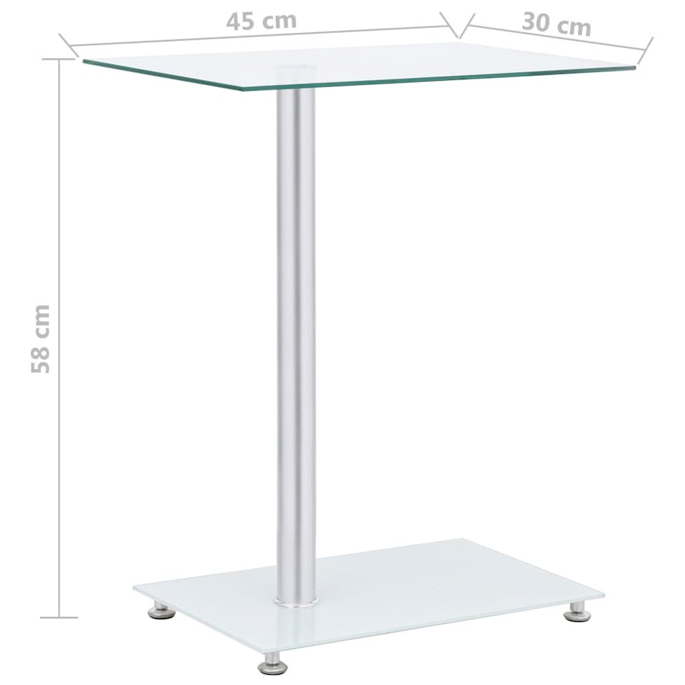 Side Table Transparent Tempered glass, stainless steel Small. Picture 6