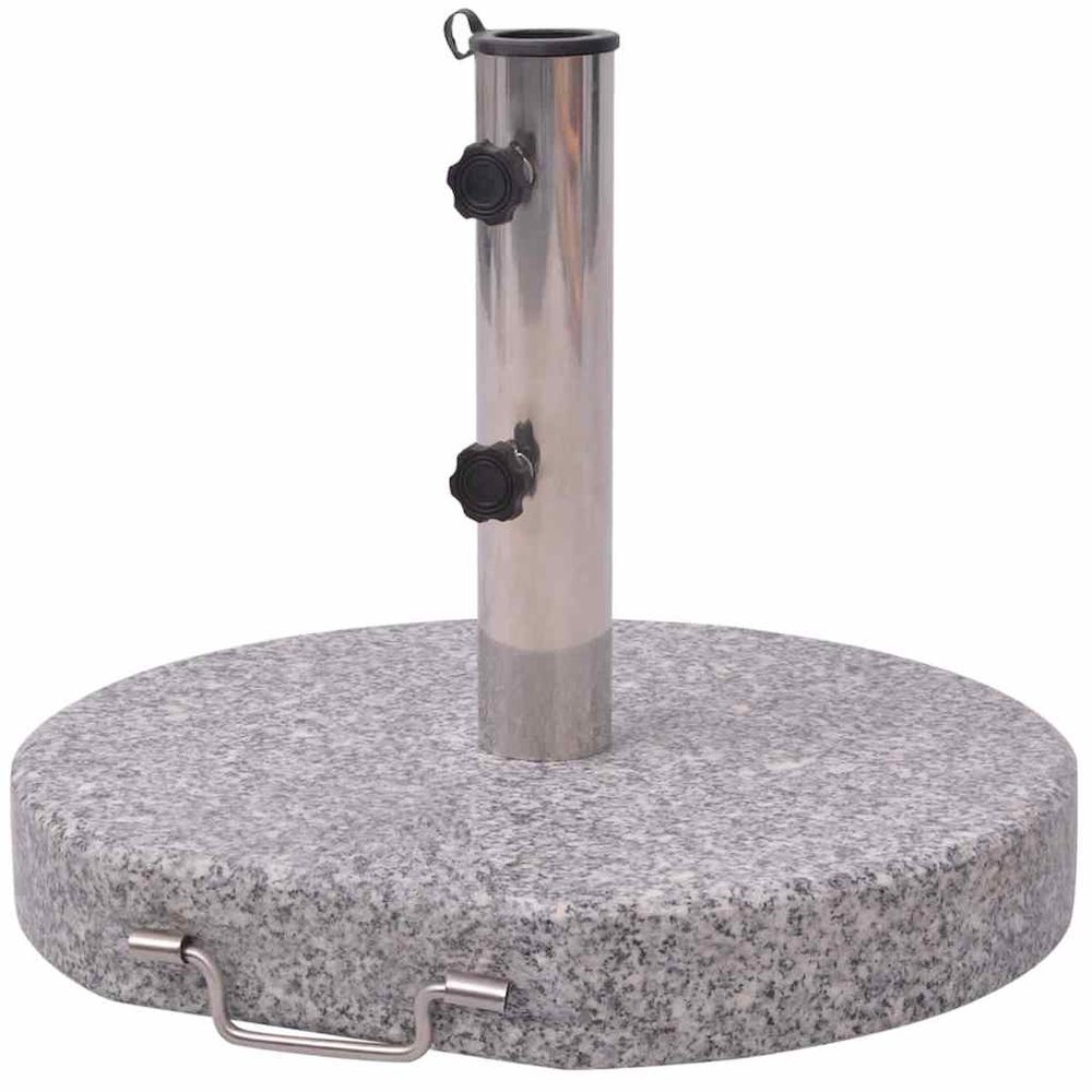 Parasol Stand Grey Polished granite and stainless steel 17.7 in. Picture 1