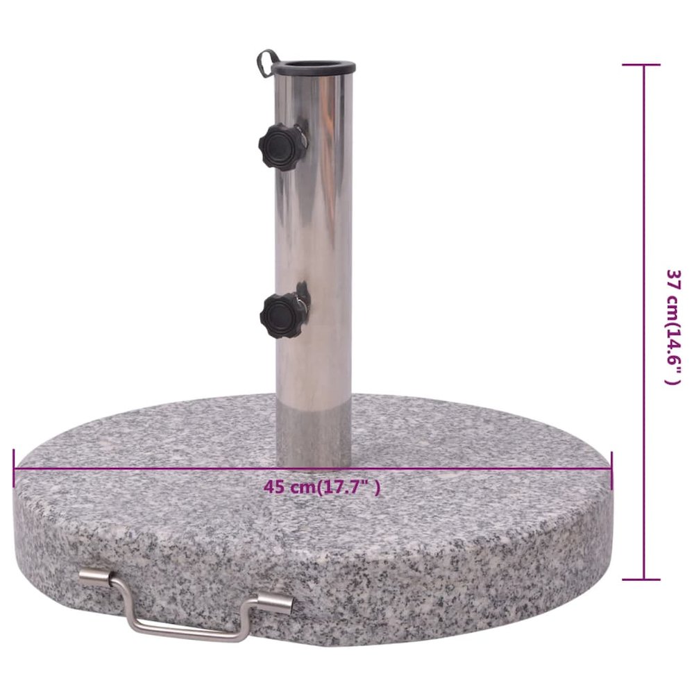 Parasol Stand Grey Polished granite and stainless steel 17.7 in. Picture 8