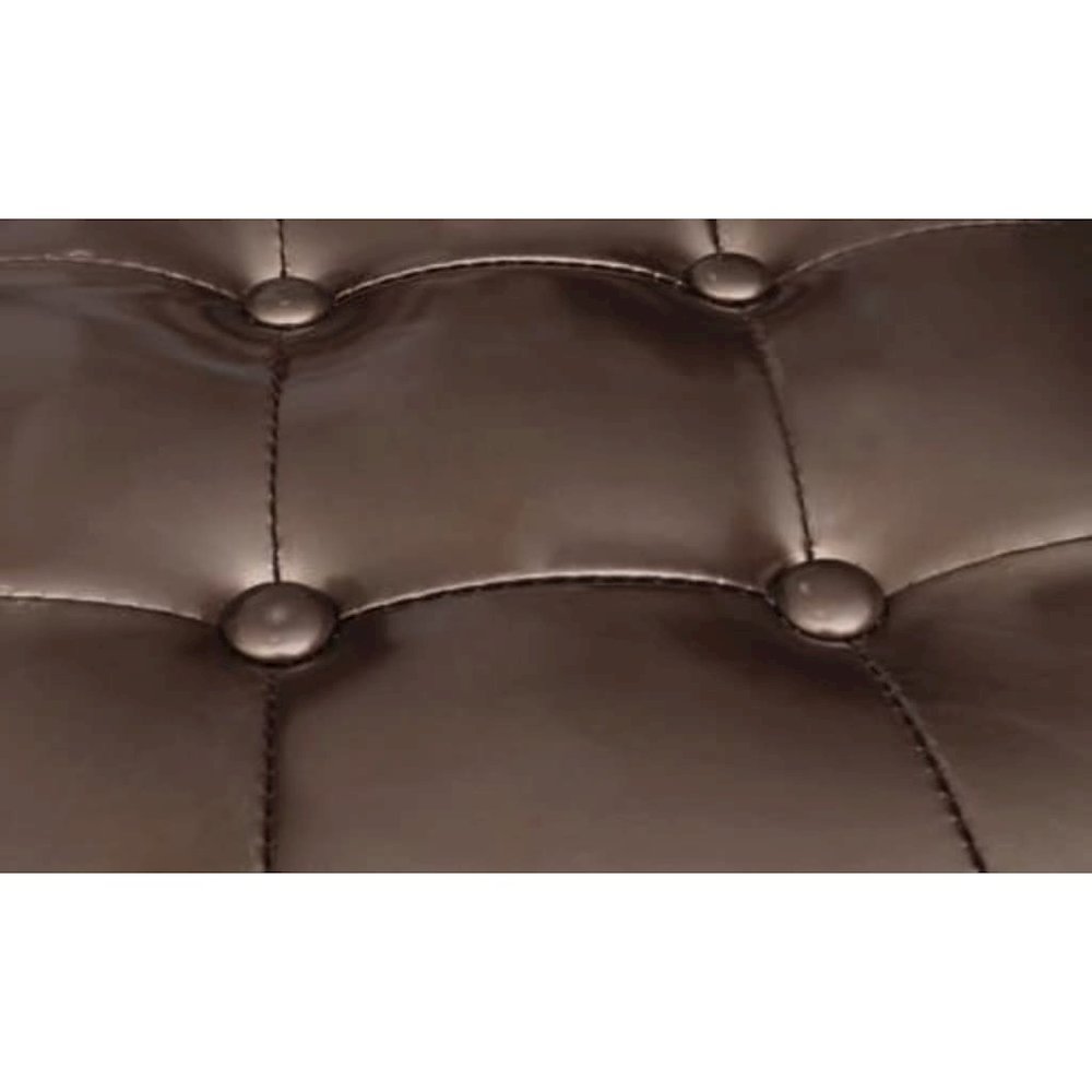 Chesterfield Set of 2 Brown Faux Leather Standard Durable. Picture 4