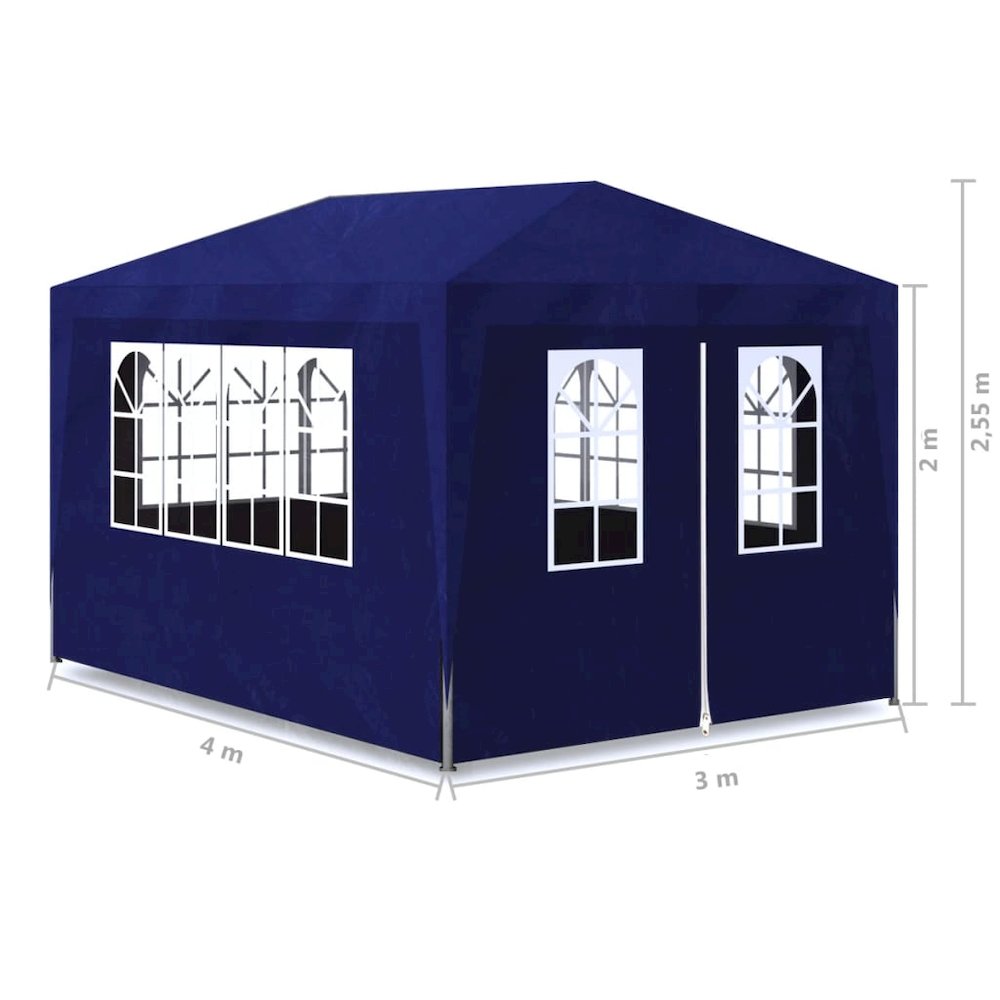 Party Tent Blue Polyethylene 9.8 x 13.1 ft UV-resistant materials. Picture 7