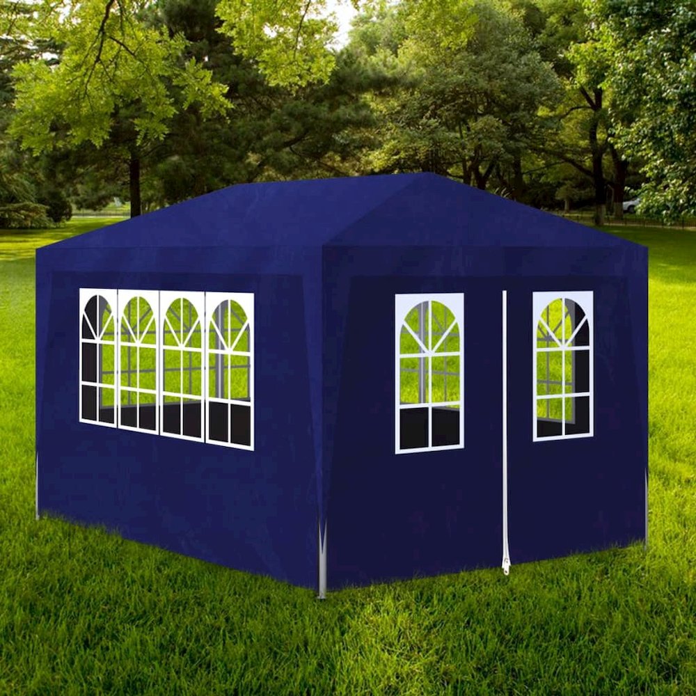 Party Tent Blue Polyethylene 9.8 x 13.1 ft UV-resistant materials. Picture 1
