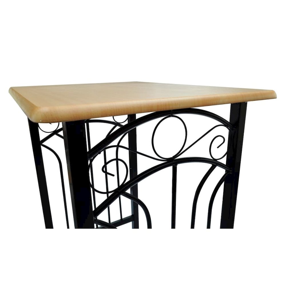 Dining Set Black MDF Small Breakfast Table Rectangular. Picture 4