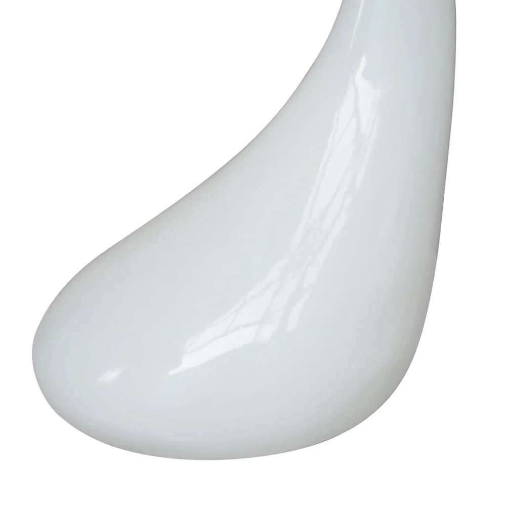 Coffee Table Set of 2 High Gloss White Fiberglass, Tempered Glass. Picture 5