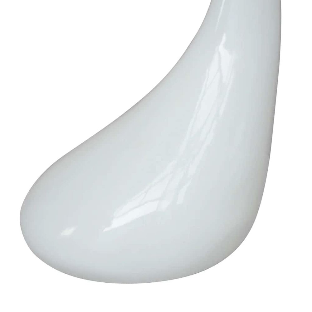 Coffee Table Set of 2 High Gloss White Fiberglass, Tempered Glass. Picture 6