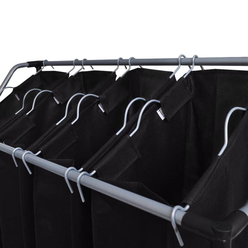 Laundry Sorter with 4 Bags Black Gray, 240367. Picture 3