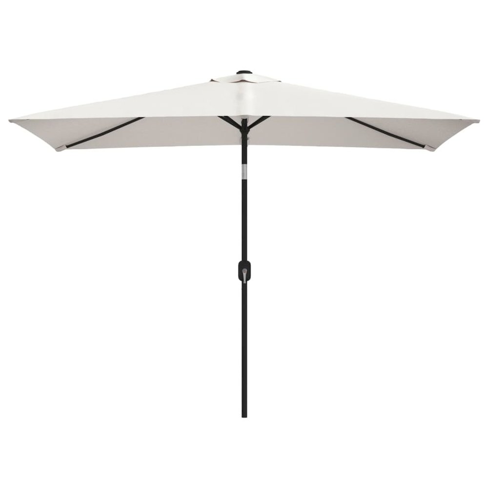 Garden Parasol Sandy White 100% Polyester, Steel 78.7 x 118.1 in. Picture 2