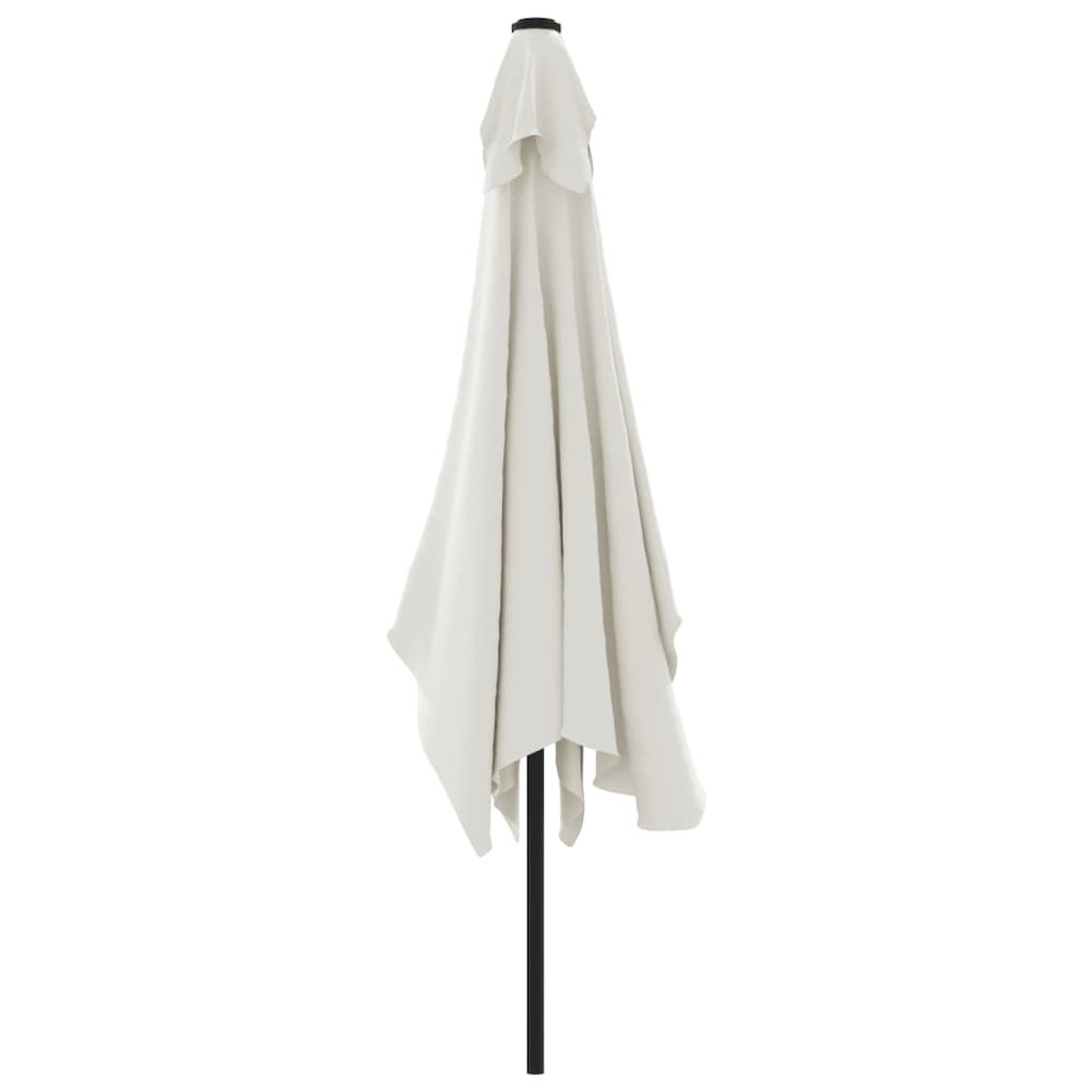 Garden Parasol Sandy White 100% Polyester, Steel 78.7 x 118.1 in. Picture 4
