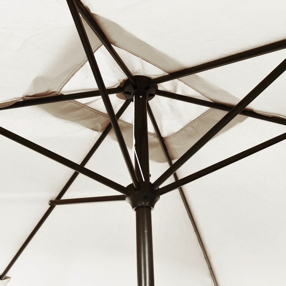 Garden Parasol Sandy White 100% Polyester, Steel 78.7 x 118.1 in. Picture 5