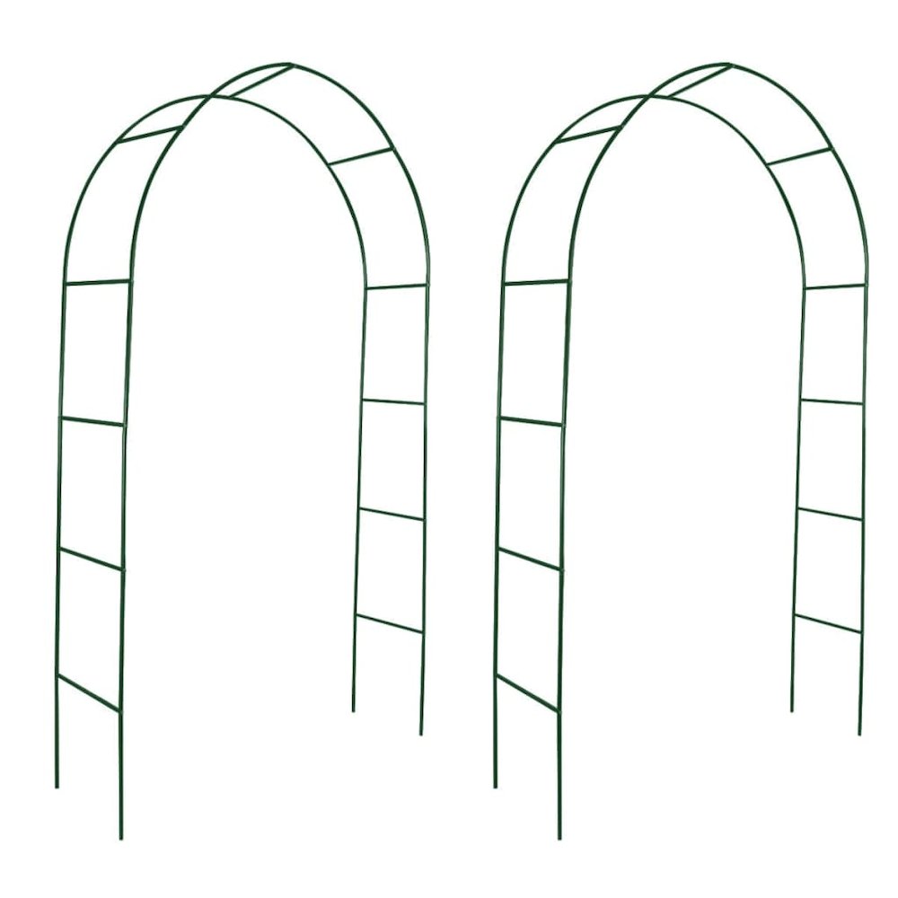 Garden Arch Dark Green Iron 2 pieces Durable Garden Arch. Picture 1