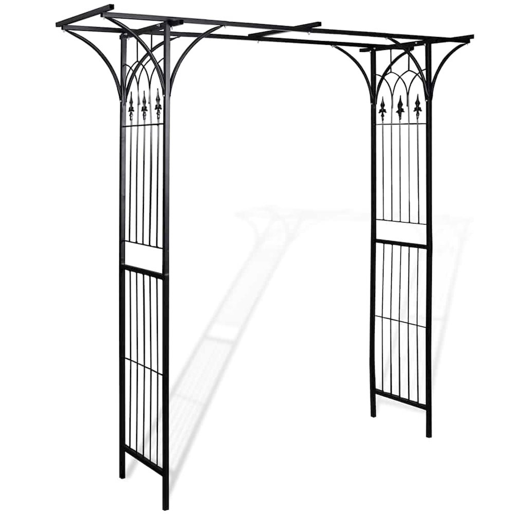 Garden Arch Black Iron 78.7 x 20.5 x 80.3 in Durable. Picture 1