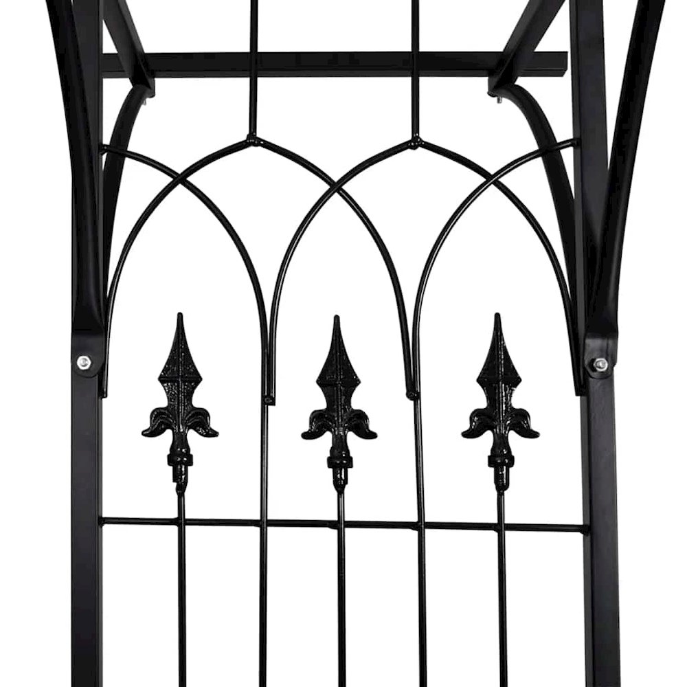 Garden Arch Black Iron 78.7 x 20.5 x 80.3 in Durable. Picture 5