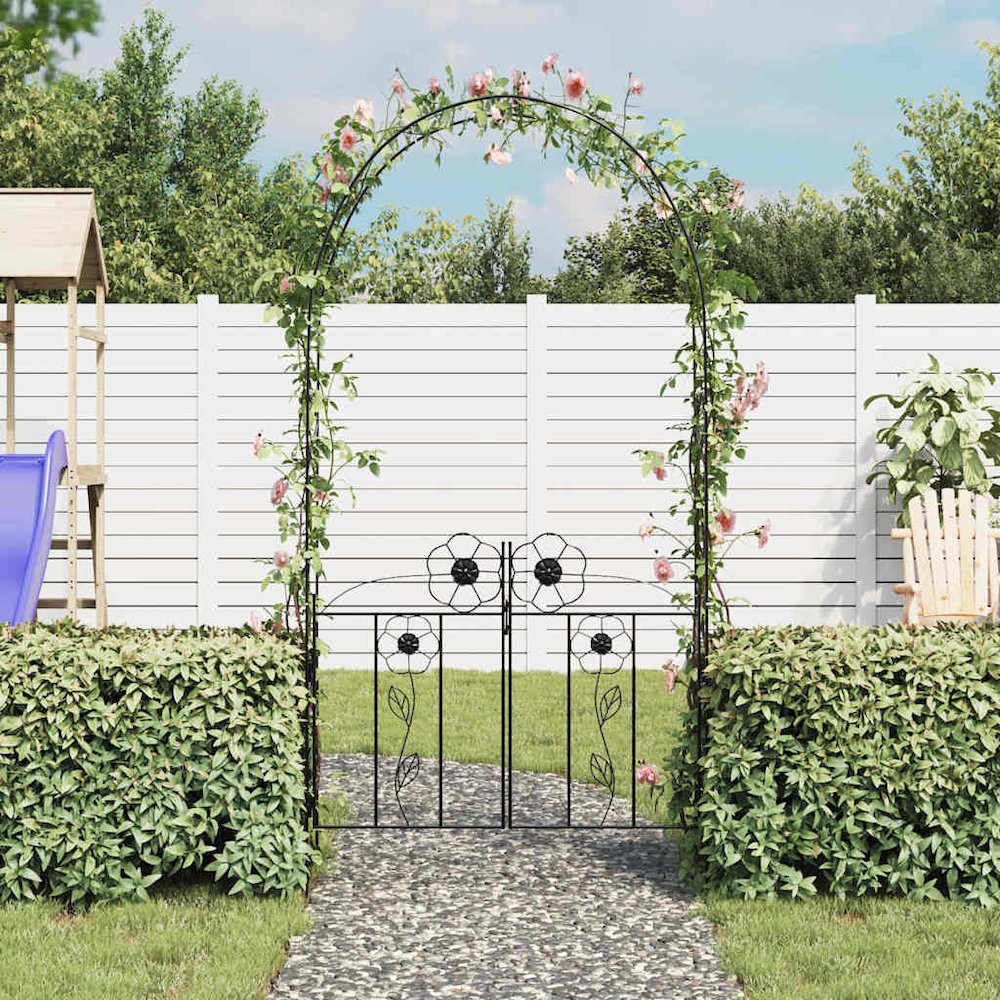 Garden Arch Black Iron 7.5 ft tall Durable Garden Arch. Picture 3
