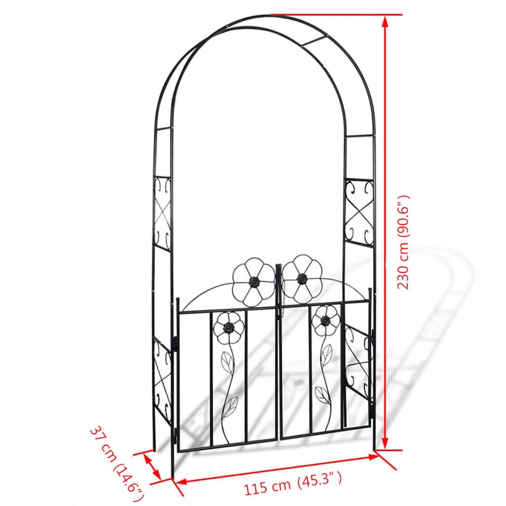 Garden Arch Black Iron 7.5 ft tall Durable Garden Arch. Picture 7