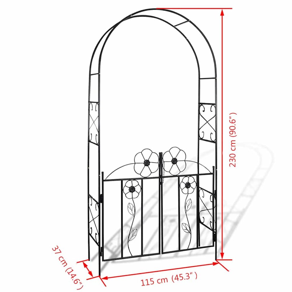 Garden Arch Black Iron 7.5 ft tall Durable Garden Arch. Picture 8