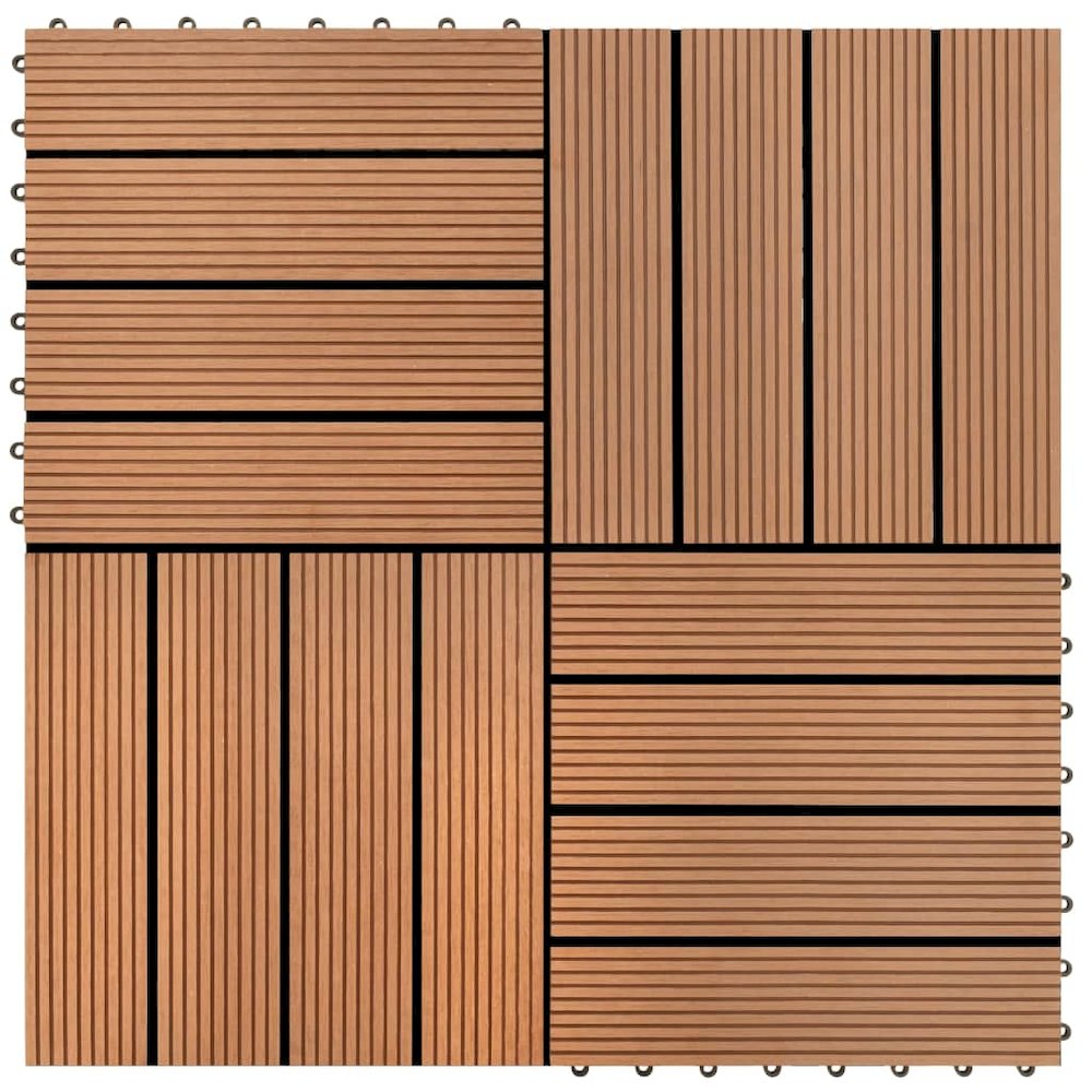 WPC Tiles 11.8"x11.8" 11 pcs 11 ftÂ² Brown. Picture 1