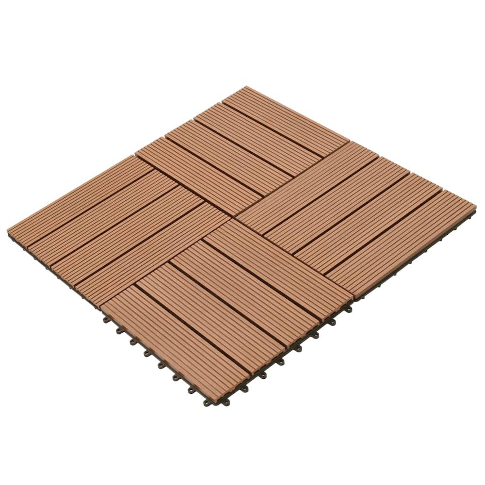 WPC Tiles 11.8"x11.8" 11 pcs 11 ftÂ² Brown. Picture 2