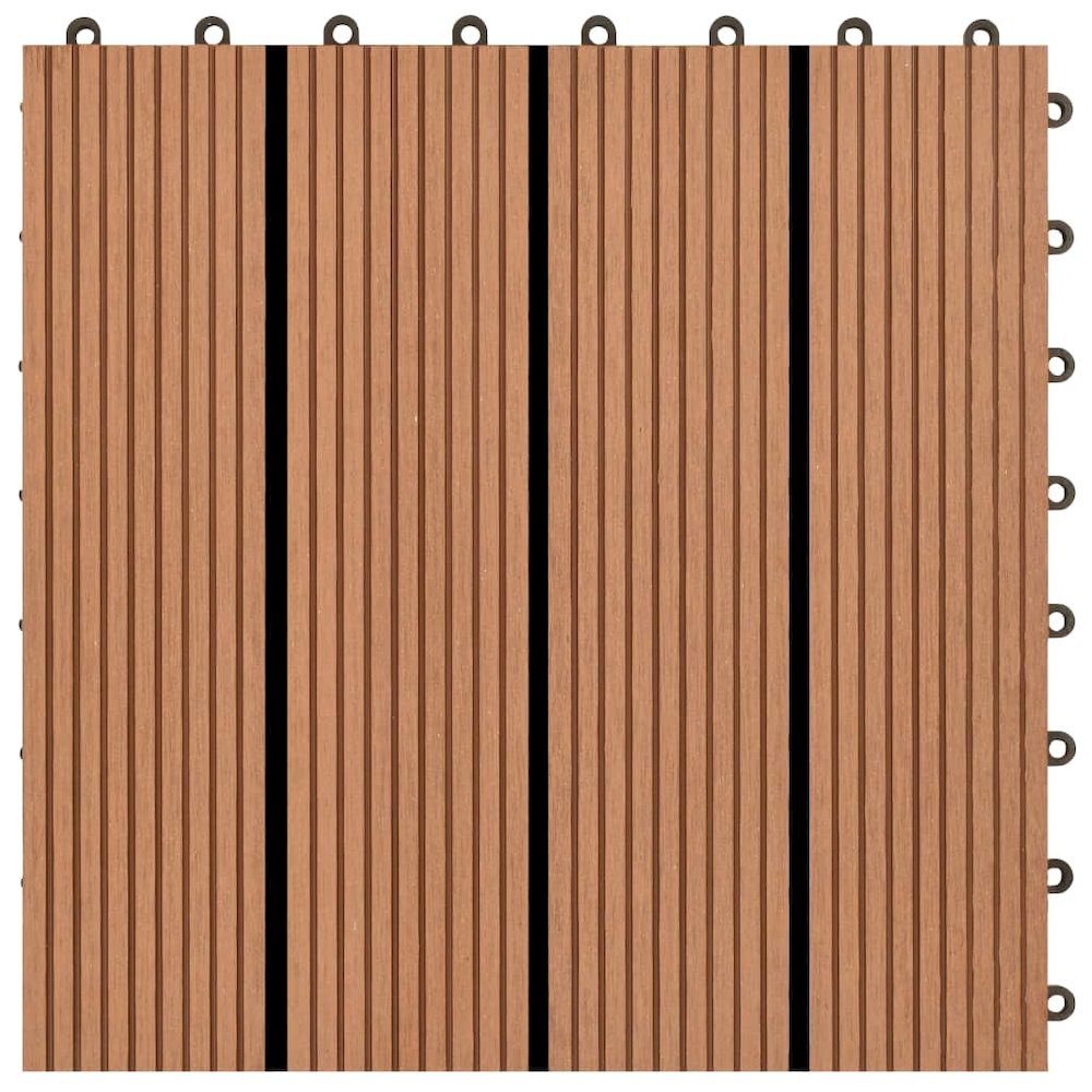 WPC Tiles 11.8"x11.8" 11 pcs 11 ftÂ² Brown. Picture 4