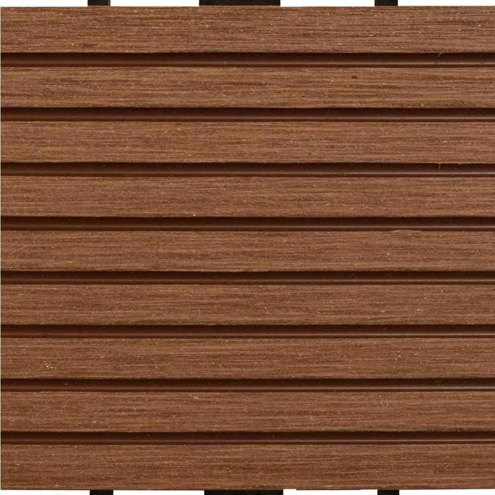 WPC Tiles 11.8"x11.8" 11 pcs 11 ftÂ² Brown. Picture 5