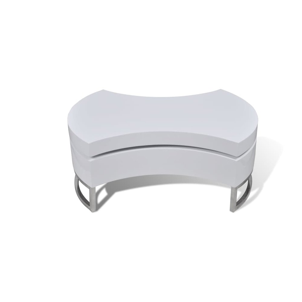 Coffee Table High gloss white MDF, Stainless Steel Compact. Picture 5