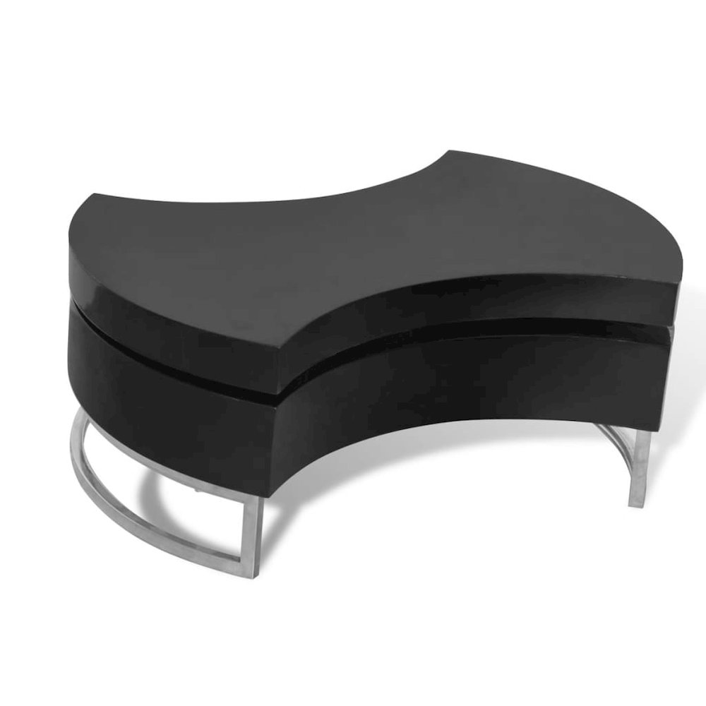 Coffee Table High gloss black MDF and Stainless Steel. Picture 2