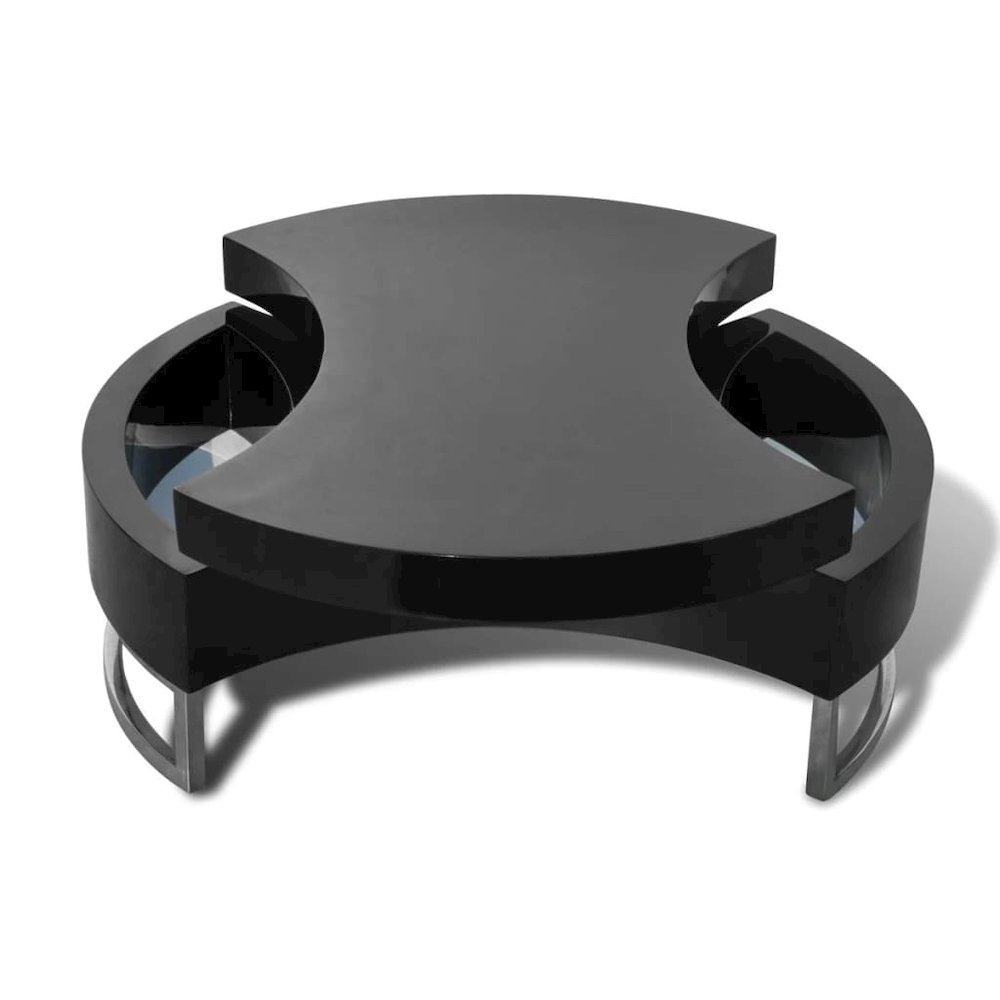 Coffee Table High gloss black MDF and Stainless Steel. Picture 3