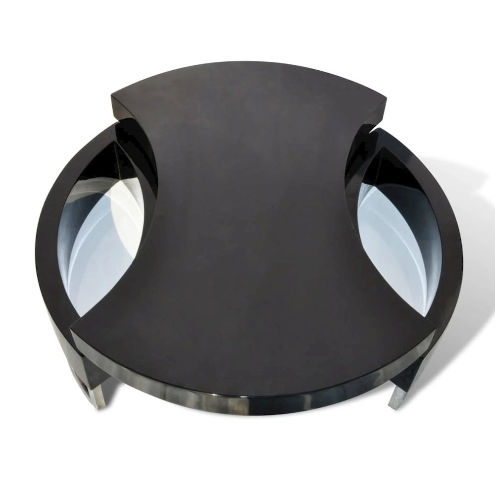 Coffee Table High gloss black MDF and Stainless Steel. Picture 4