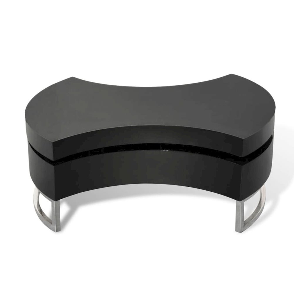 Coffee Table High gloss black MDF and Stainless Steel. Picture 5