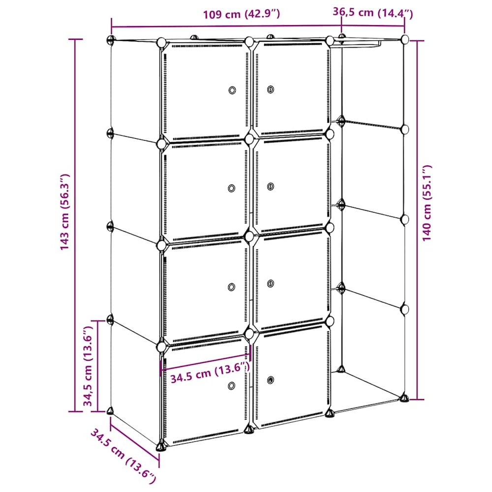 Modular Cabinet Black and White Plastic and Chromed Steel. Picture 12