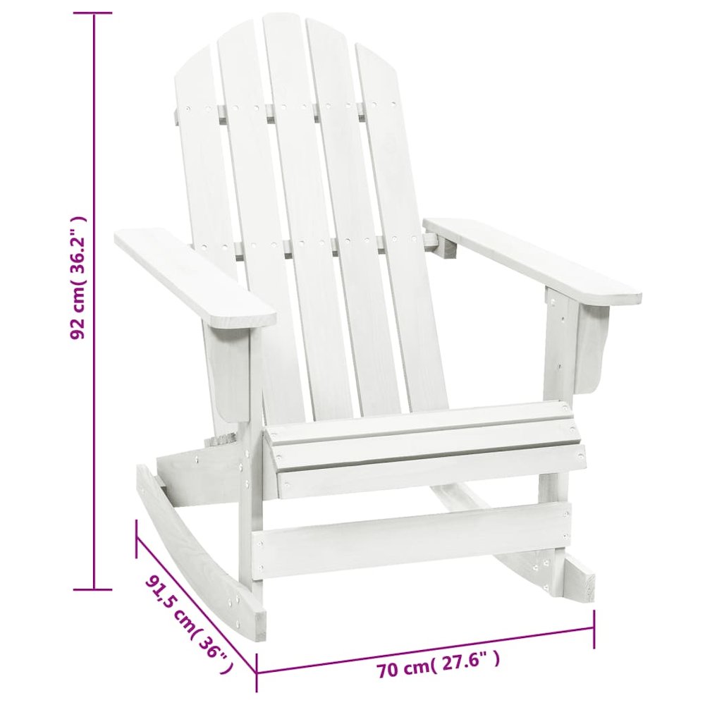 Garden Rocking Chair White Hardwood Medium Garden Rocking Chair. Picture 6