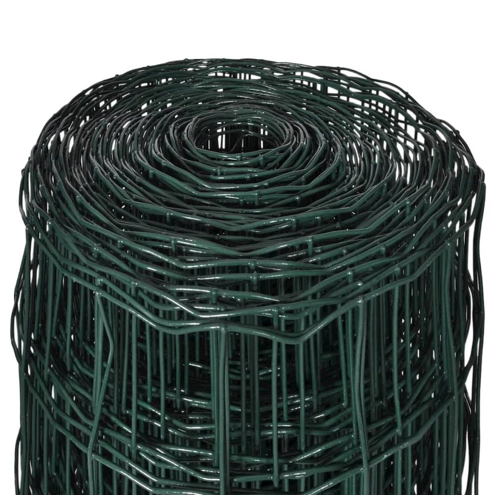 vidaXL Euro Fence Steel 32.8ft x 3.3ft Green, 140573. Picture 4