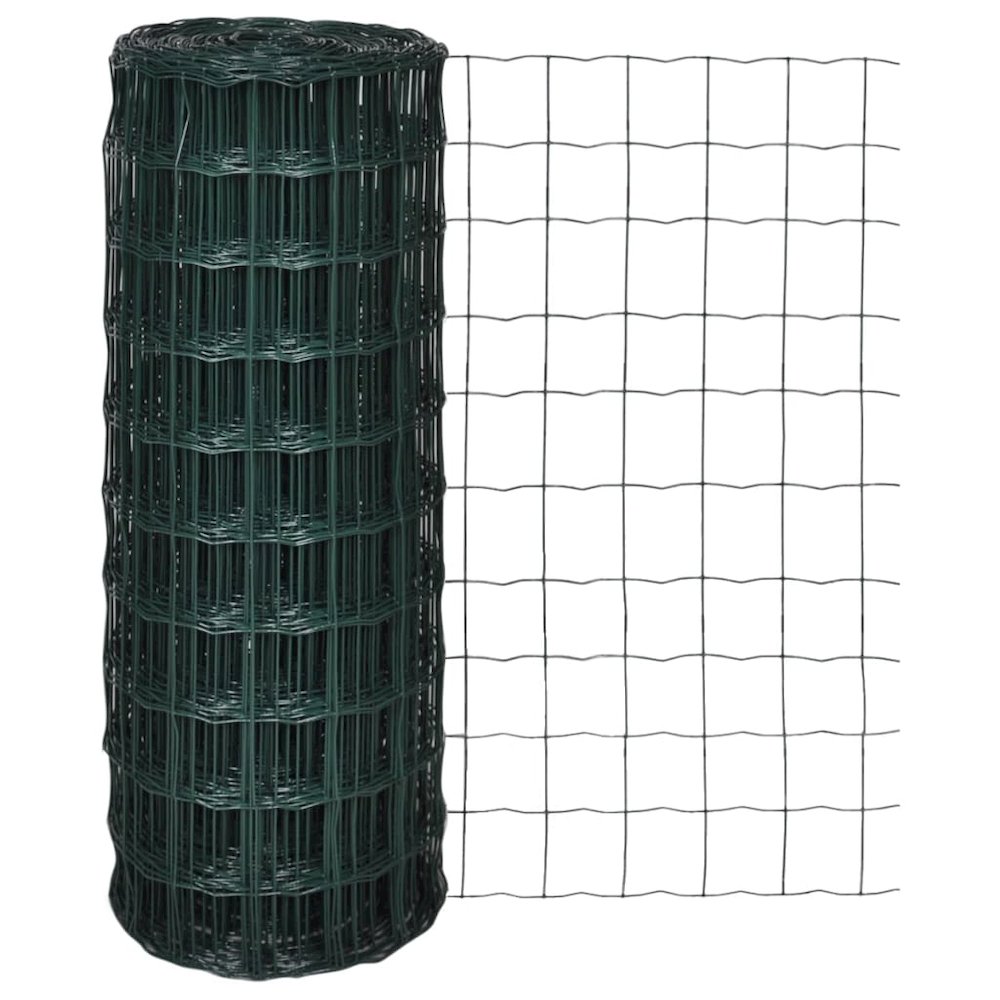 vidaXL Euro Fence Steel 82ft x 3.3ft Green, 140579. Picture 1