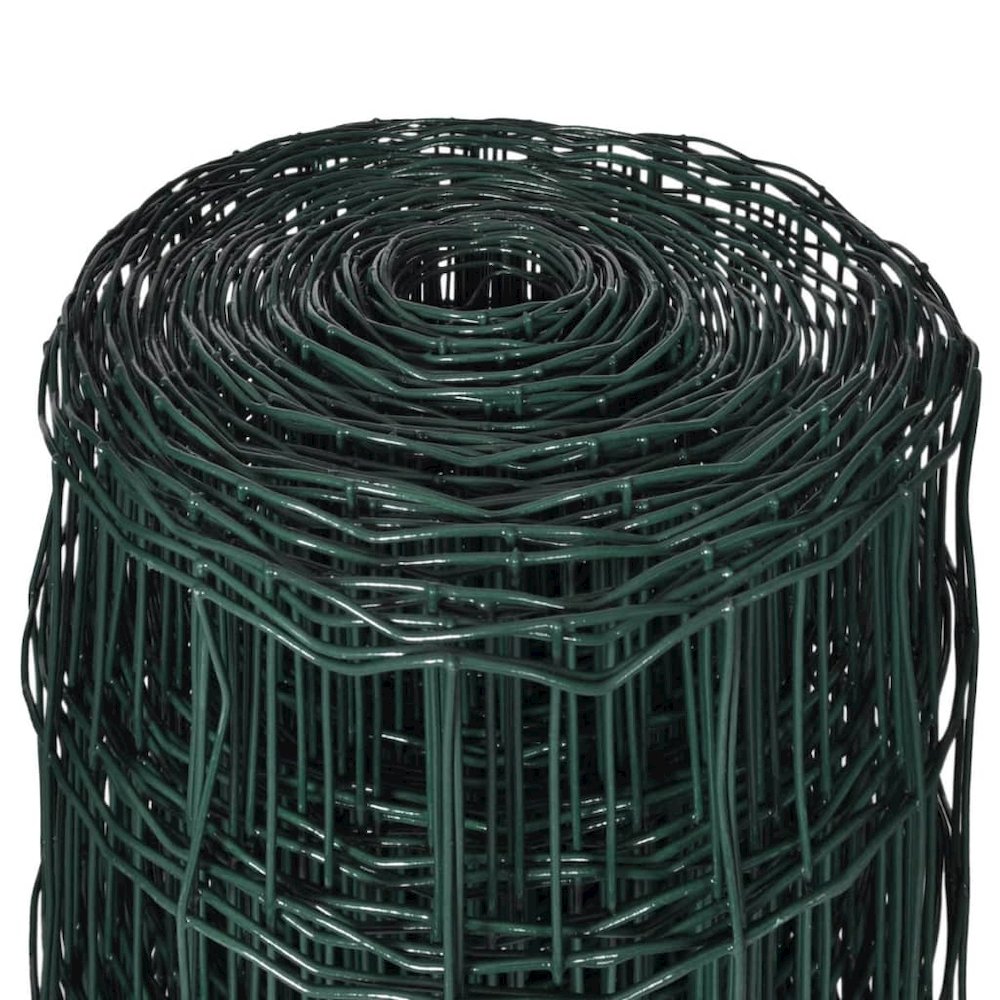 vidaXL Euro Fence Steel 82ft x 3.3ft Green, 140579. Picture 4