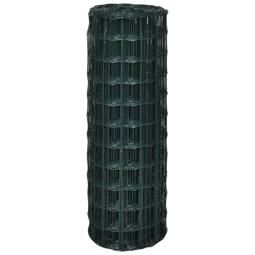 vidaXL Euro Fence Steel 82ft x 3.3ft Green, 140591. Picture 3
