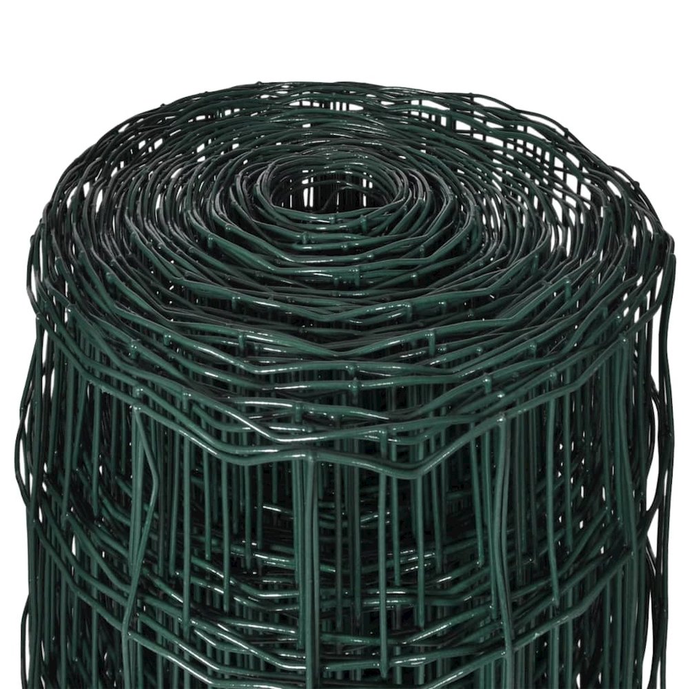 vidaXL Euro Fence Steel 82ft x 3.3ft Green, 140591. Picture 4