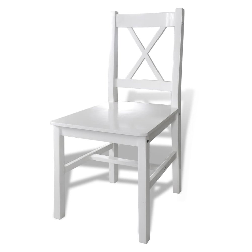 Dining Set White Pine wood 5 Piece Durable Dining Table. Picture 4